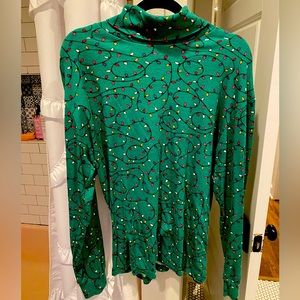 CABIN CREEK CHRISTMAS TOP TURTLENECK WOMEN’S SIZE XL UGLY SWEATER BULBS